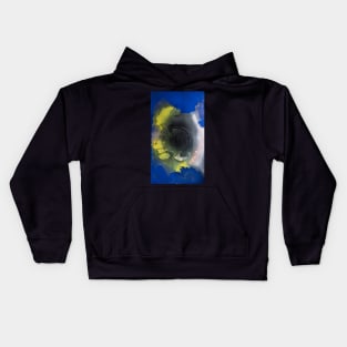 Blue Yellow Fluid Abstract Painting Kids Hoodie